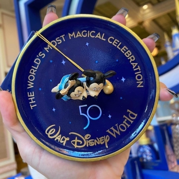 Mickey & Minnie Mouse Trinket Tray - Walt Disney World 50th Anniversary - Picture 9 of 13